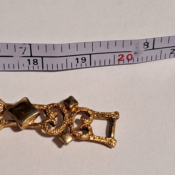 Avon gold tone bracelet with intricate designs - Picture 7 of 8